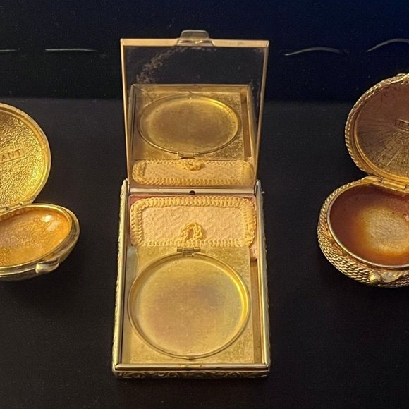 Vintage SET of 3 Compact Gold Tone Cases - Houbigant Ultima - Picture 7 of 12